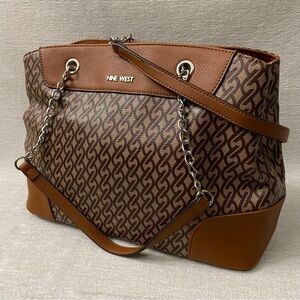 Nine West Brown and Tan Tote Bag